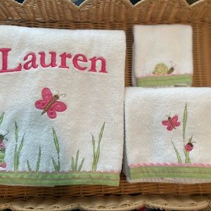PB Kids decorative towel set with monogram: Lauren